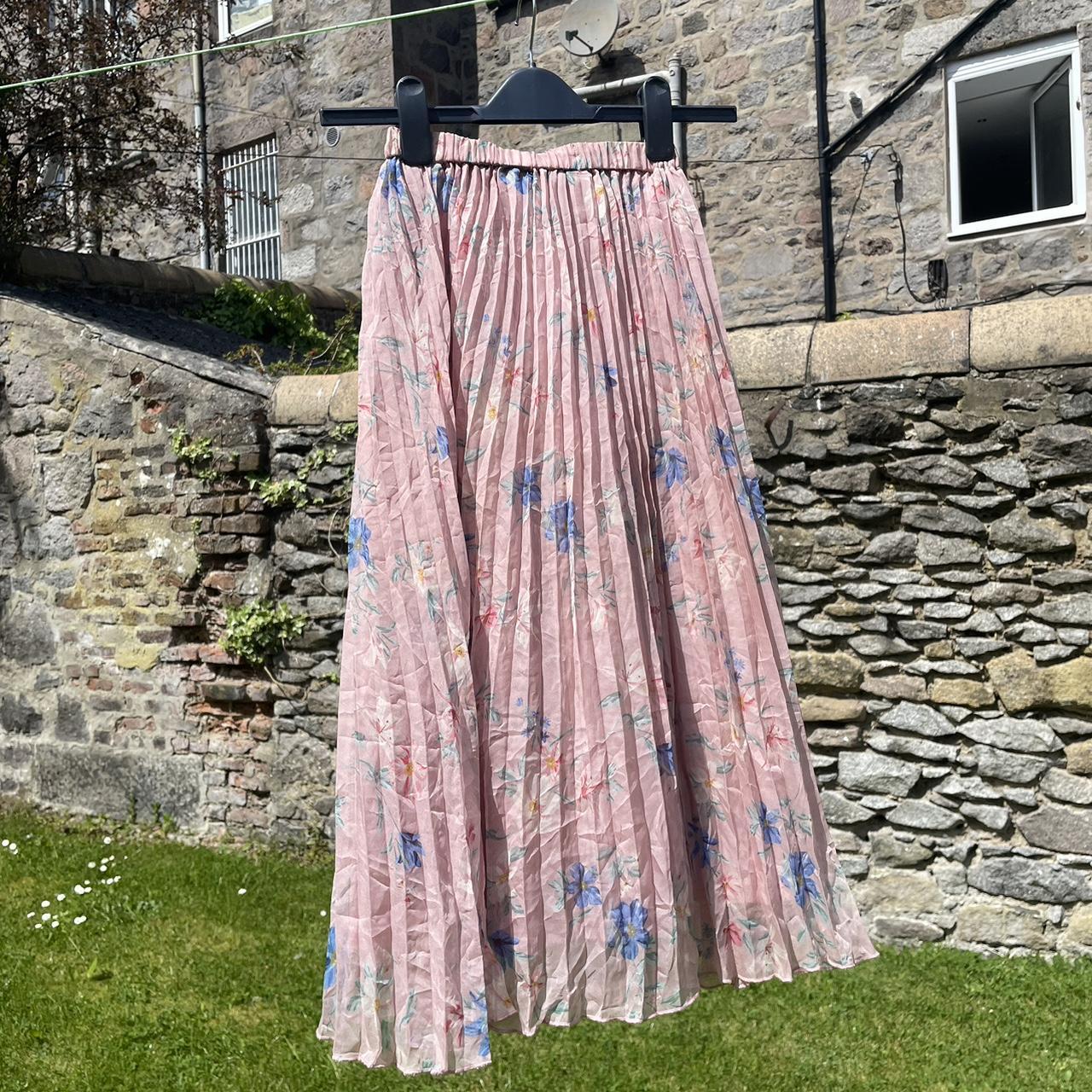 Pink midi skirt clearance h&m