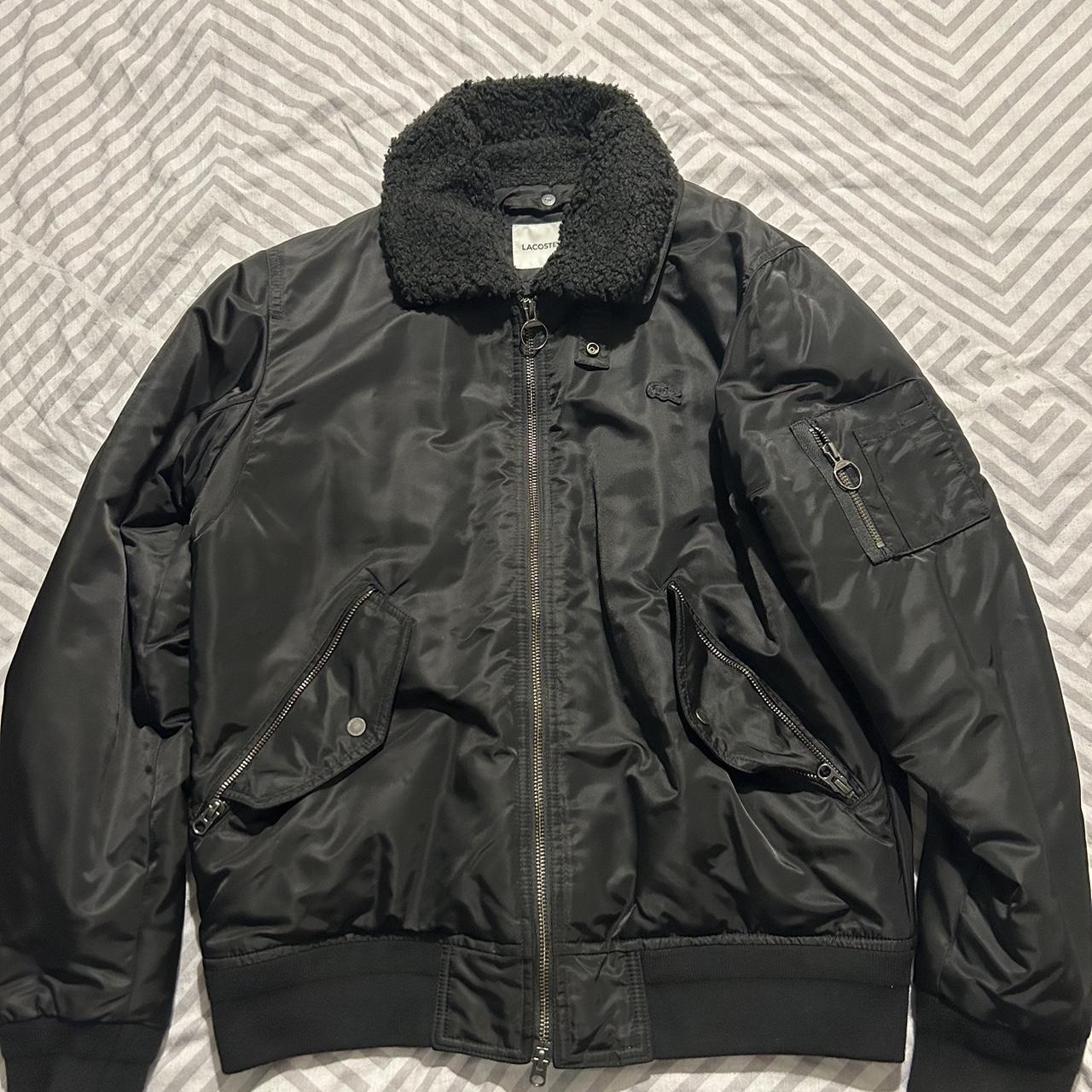 Lacoste bomber jacket with Sherpa lining, great... - Depop