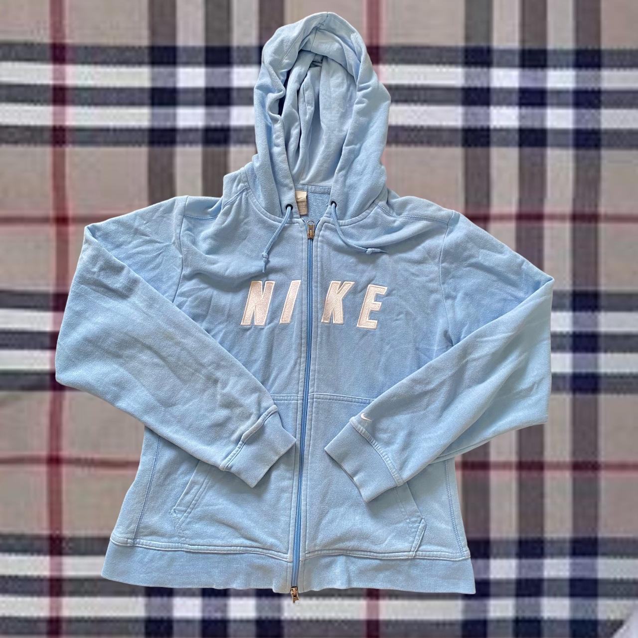 y2k Nike spellout baby blue double zip jacket...
