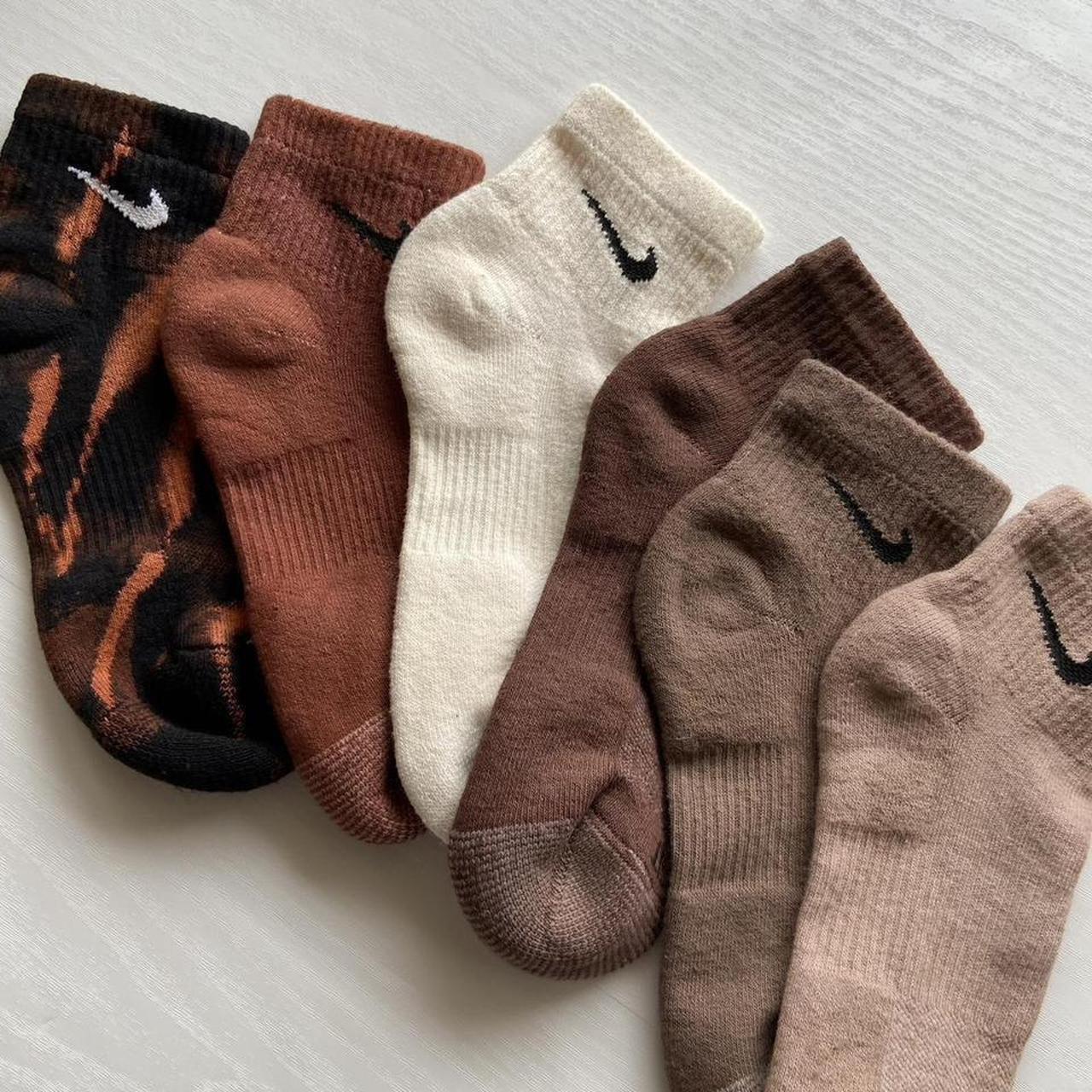 Custom Hand Dyed Nike Ankle Socks Neutral Depop