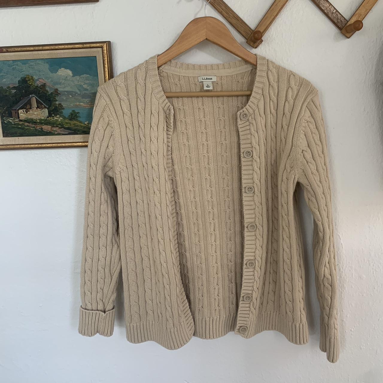 L L Bean Women S Tan Cardigan Depop