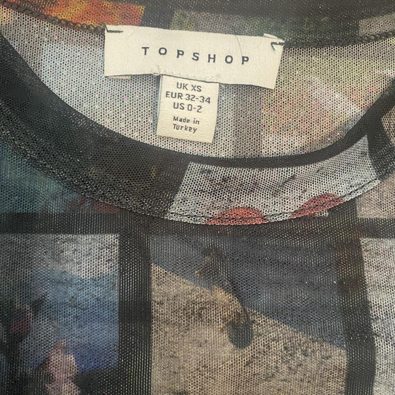 XS long sleeve graphic panel mesh... Depop