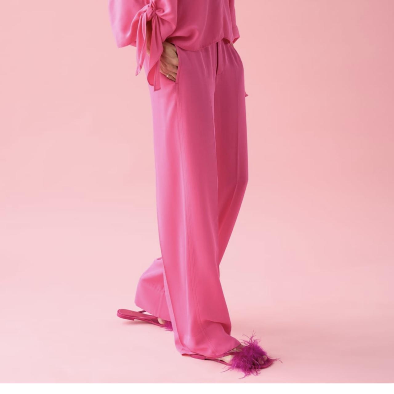 Zara Wide Leg Trousers Neon pink Size S Brand New... Depop