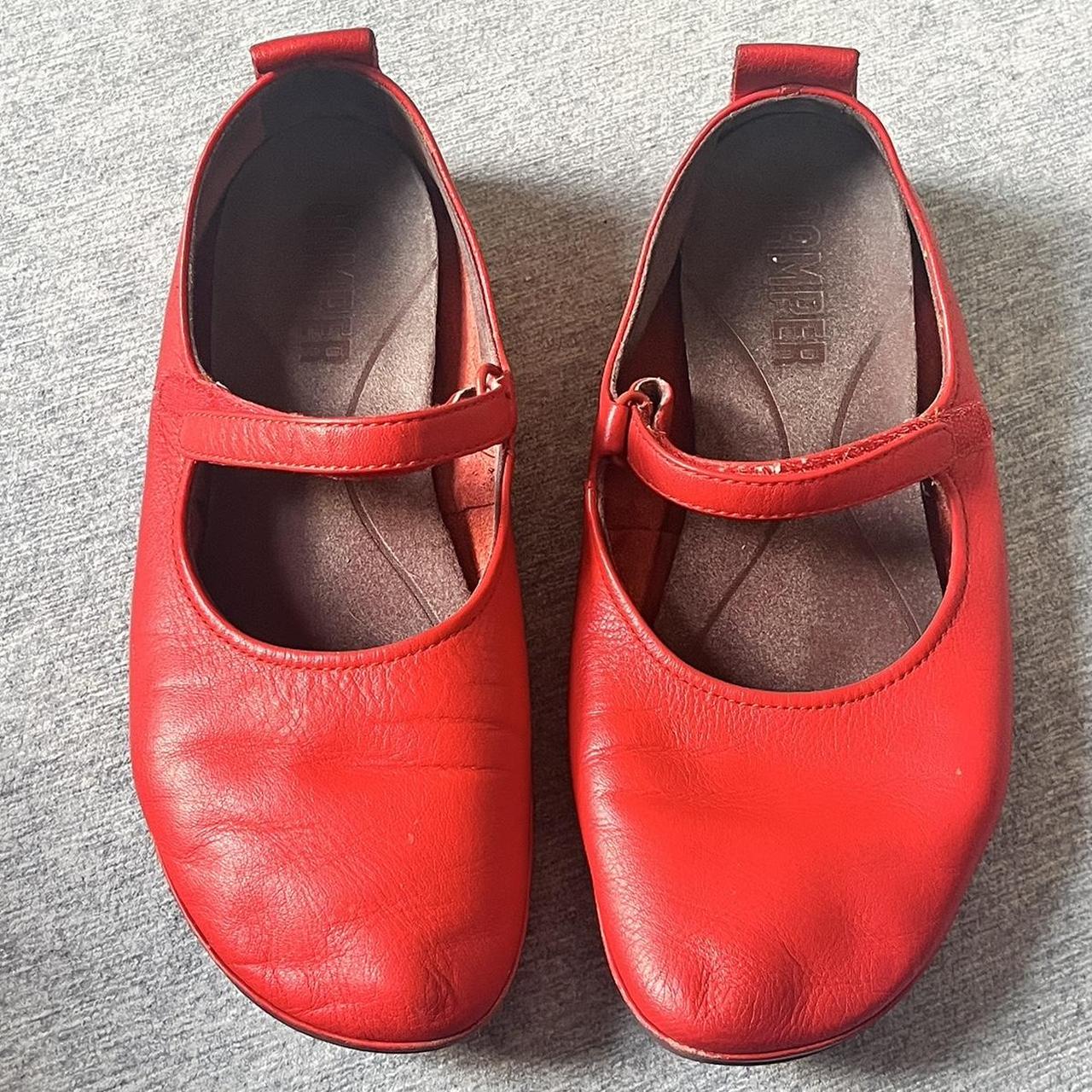 Really fun red camper flats. They kinda feel like... - Depop