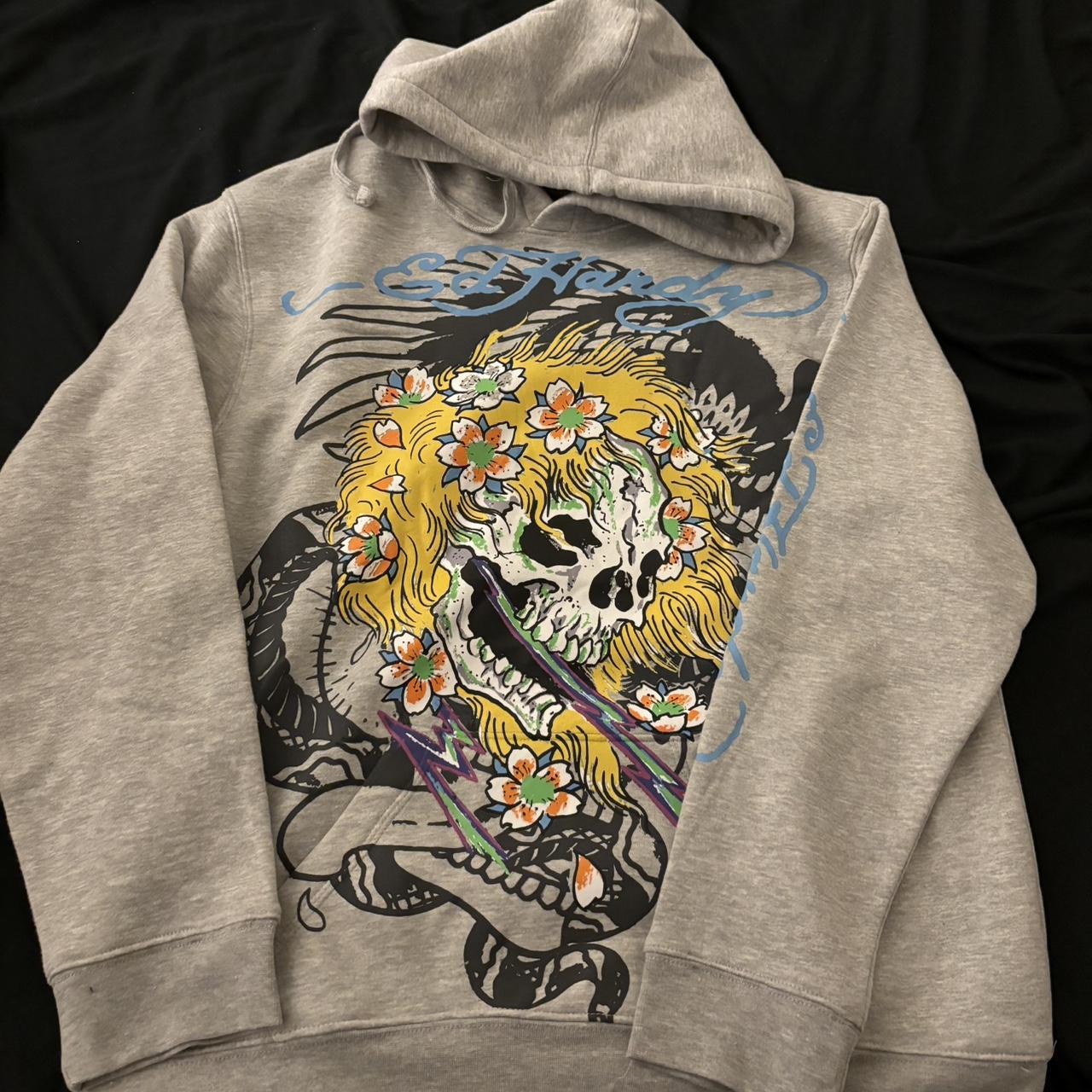 Ed Hardy Hoodie Size Men S Large Brand New Depop   P0 