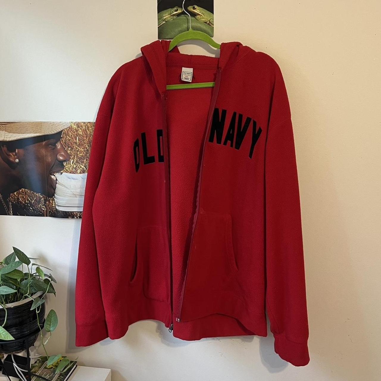 Old navy red zip up hoodie hotsell