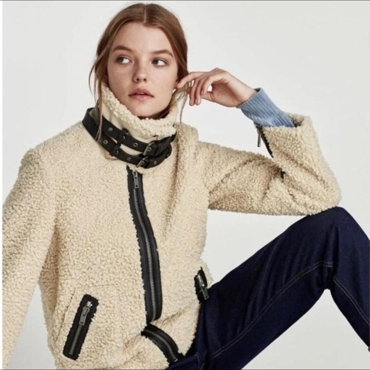 ZARA faux fur & leather jacket Depop