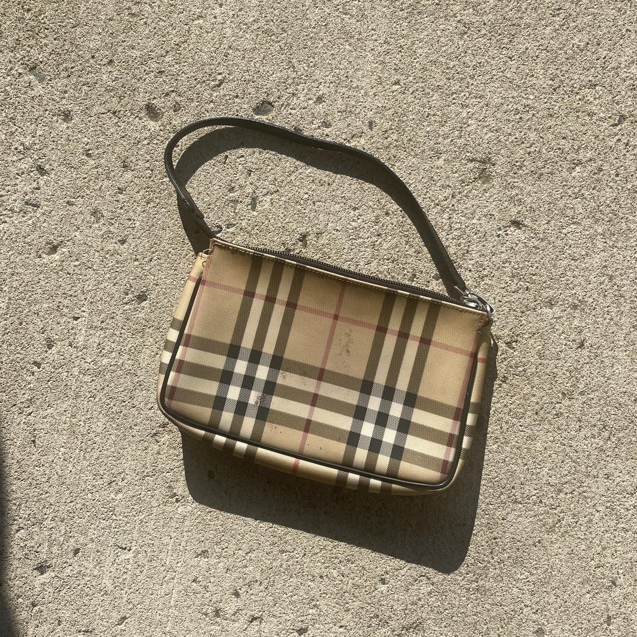 vintage burberry check shoulder bag! bought used, - Depop