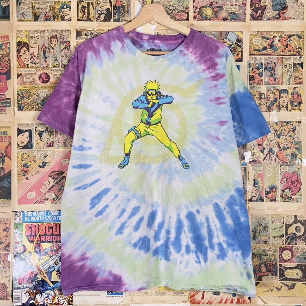 Essential Blue Tie Dye Naruto 20th Anniversary Anime... - Depop