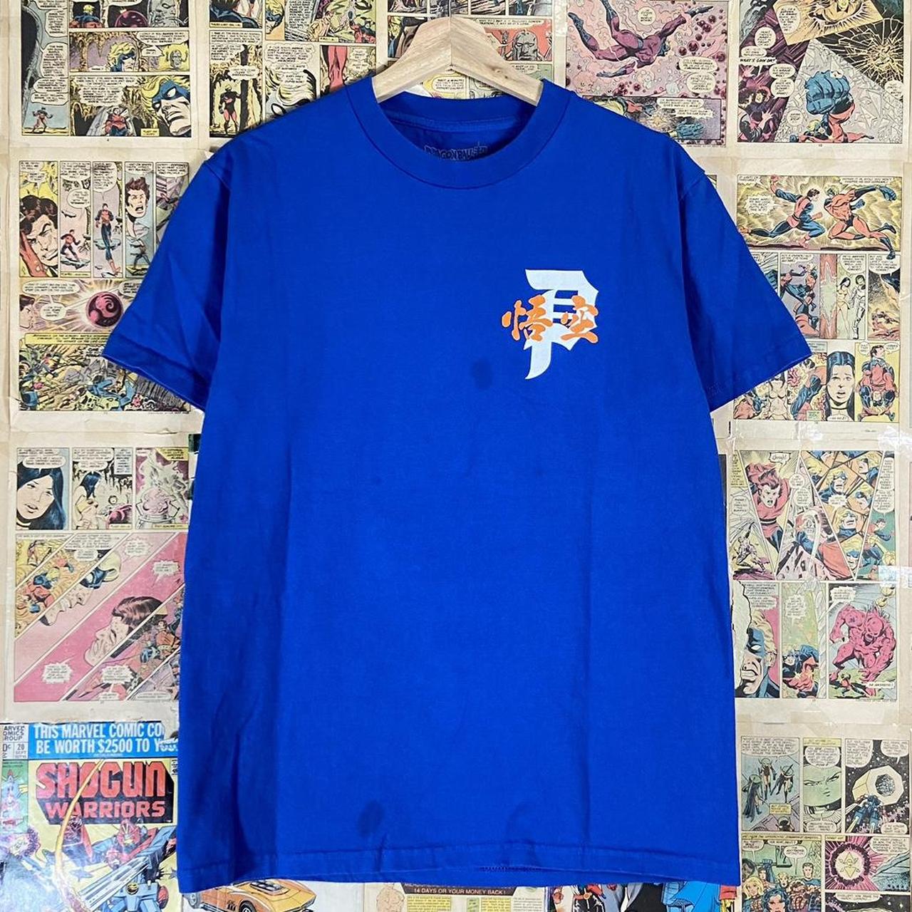 American Vintage Men's Blue and Orange T-shirt | Depop