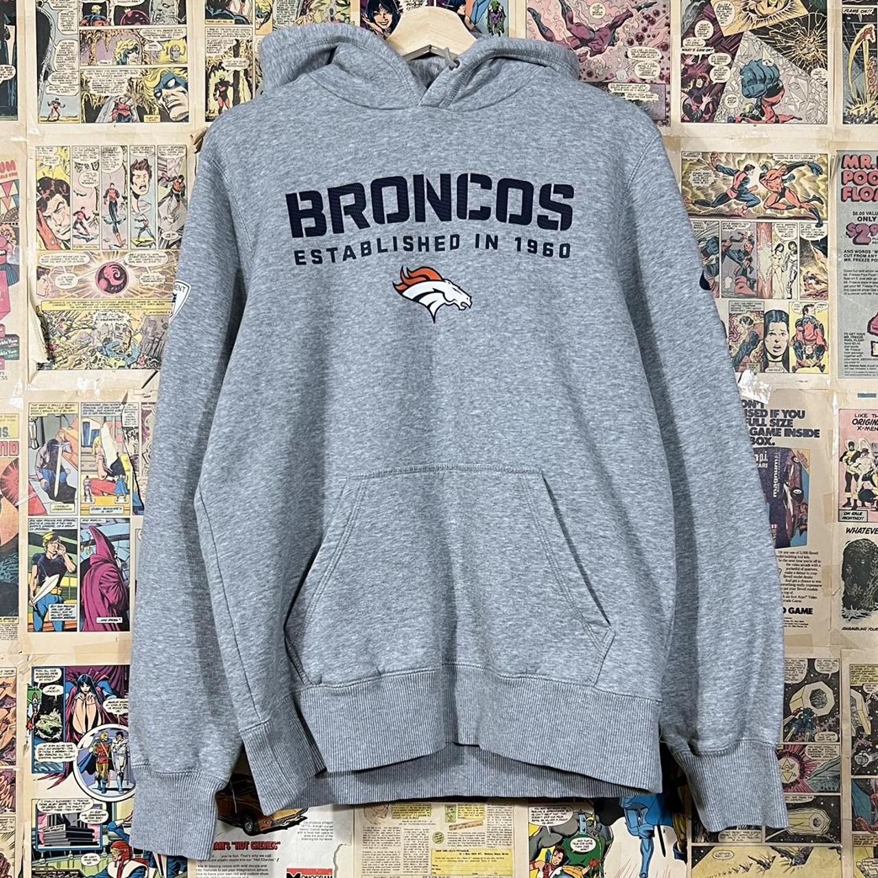 Essential Grey Denver Broncos Football Nike Hoodie - Depop
