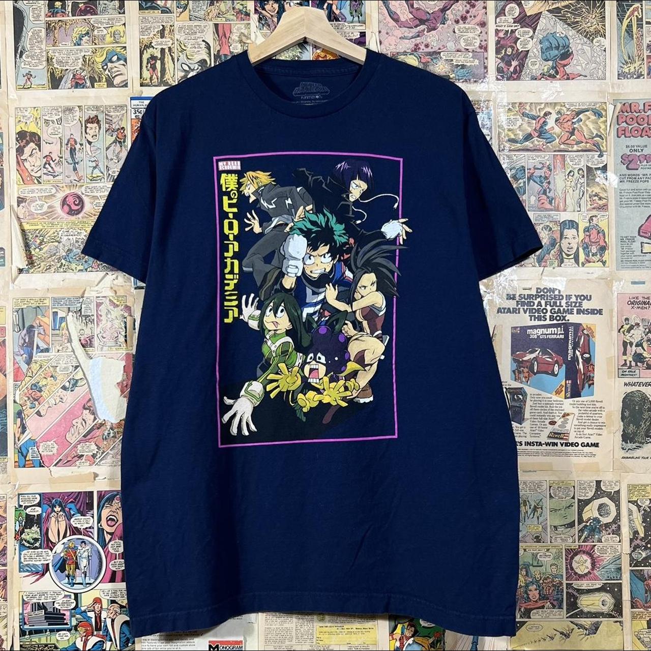 Essential Navy Blue My Hero Academia Anime T-shirt |... - Depop