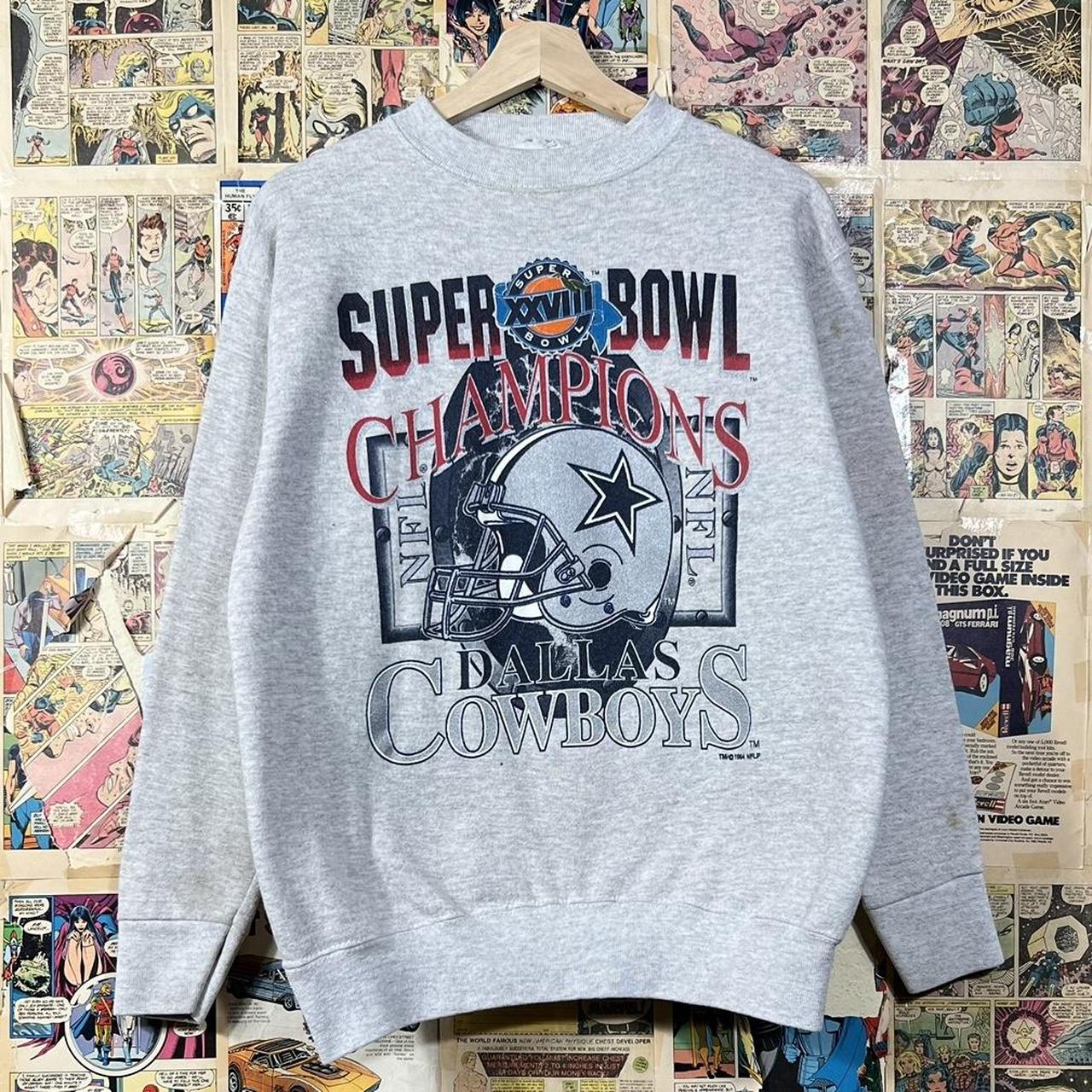 Vintage 90s Essential Grey Super Bowl Champions  - Depop