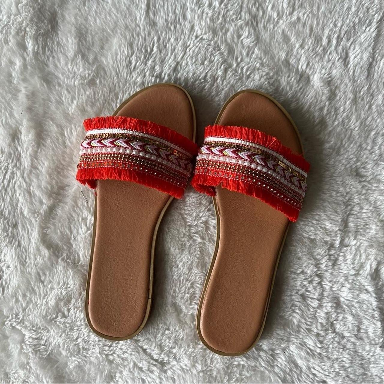 Boho fringe online sandals