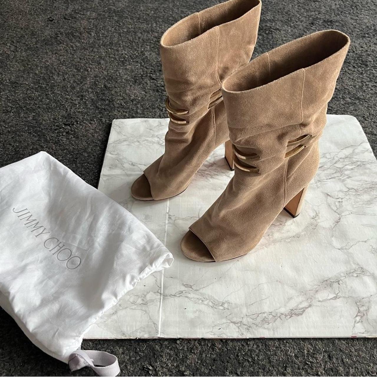 Cream Jimmy Choo Mid store Calf Heel Boots