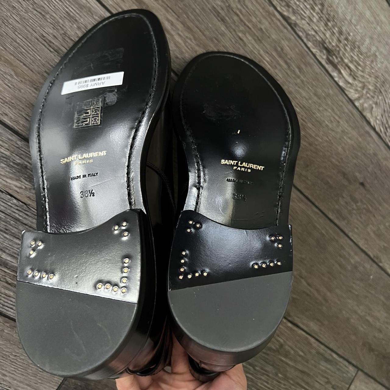 Beautiful stunning YSL army boots in black leather.... Depop