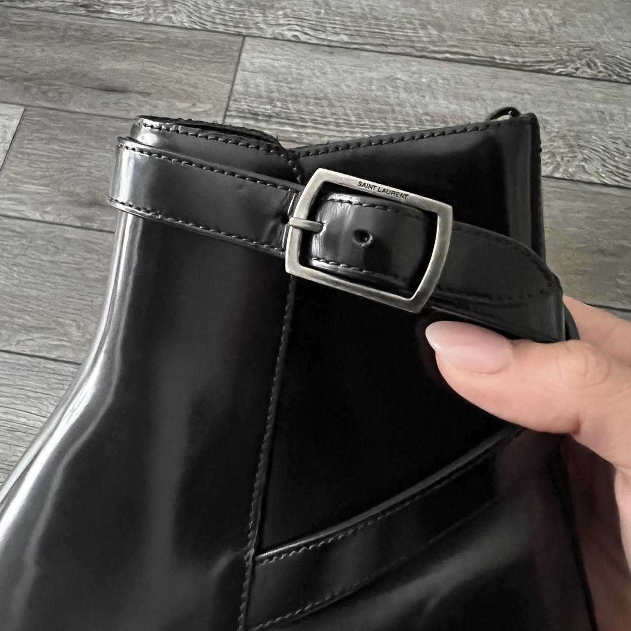 Beautiful stunning YSL army boots in black leather.... Depop