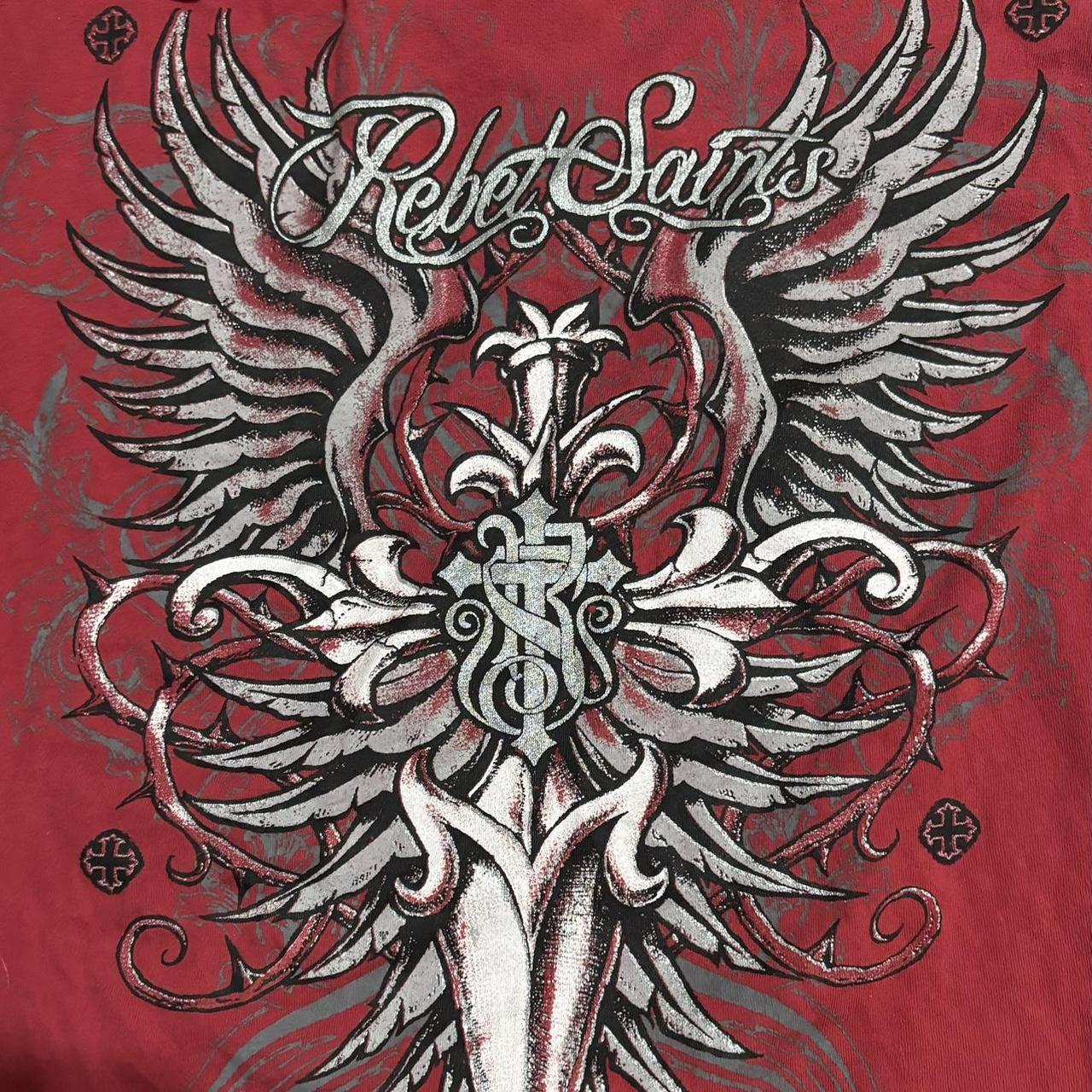 red & black tank top with distressed holes & cut out... - Depop