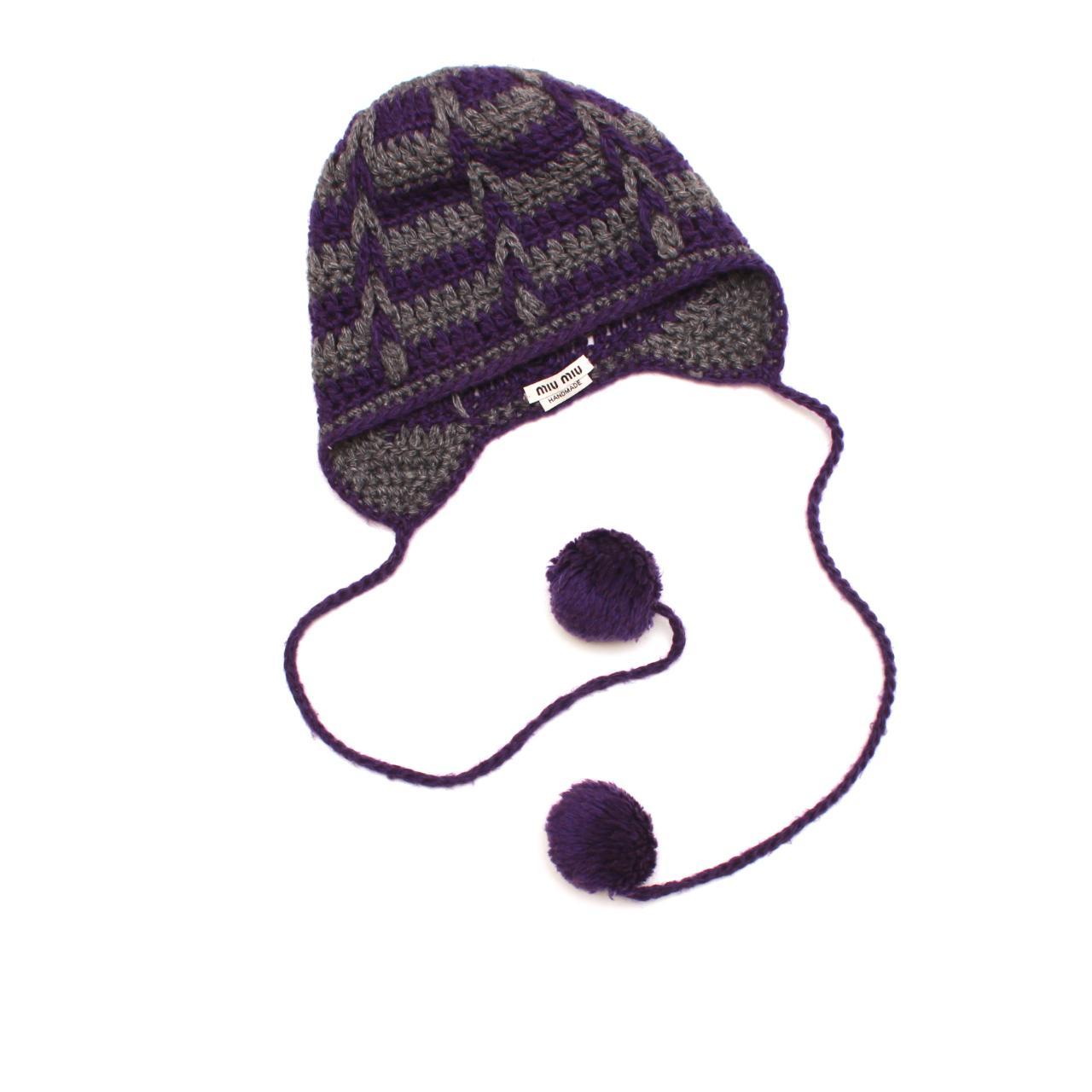 Miu Miu Women's Purple Hat | Depop