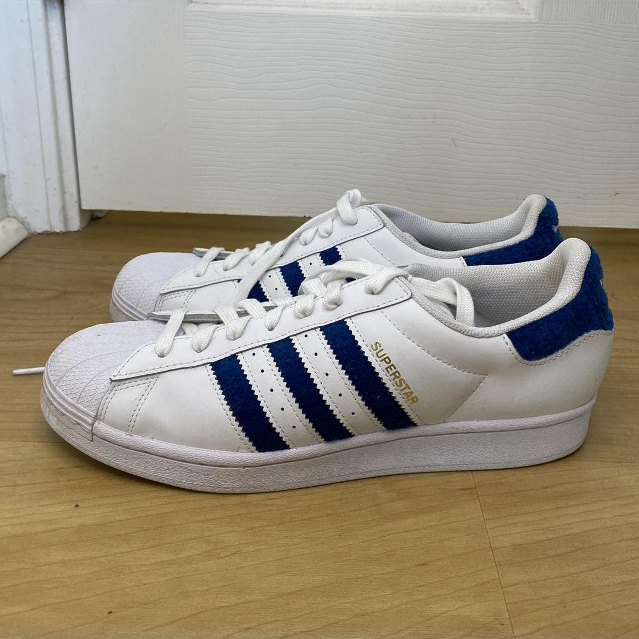 Adidas Women's White and Blue Trainers