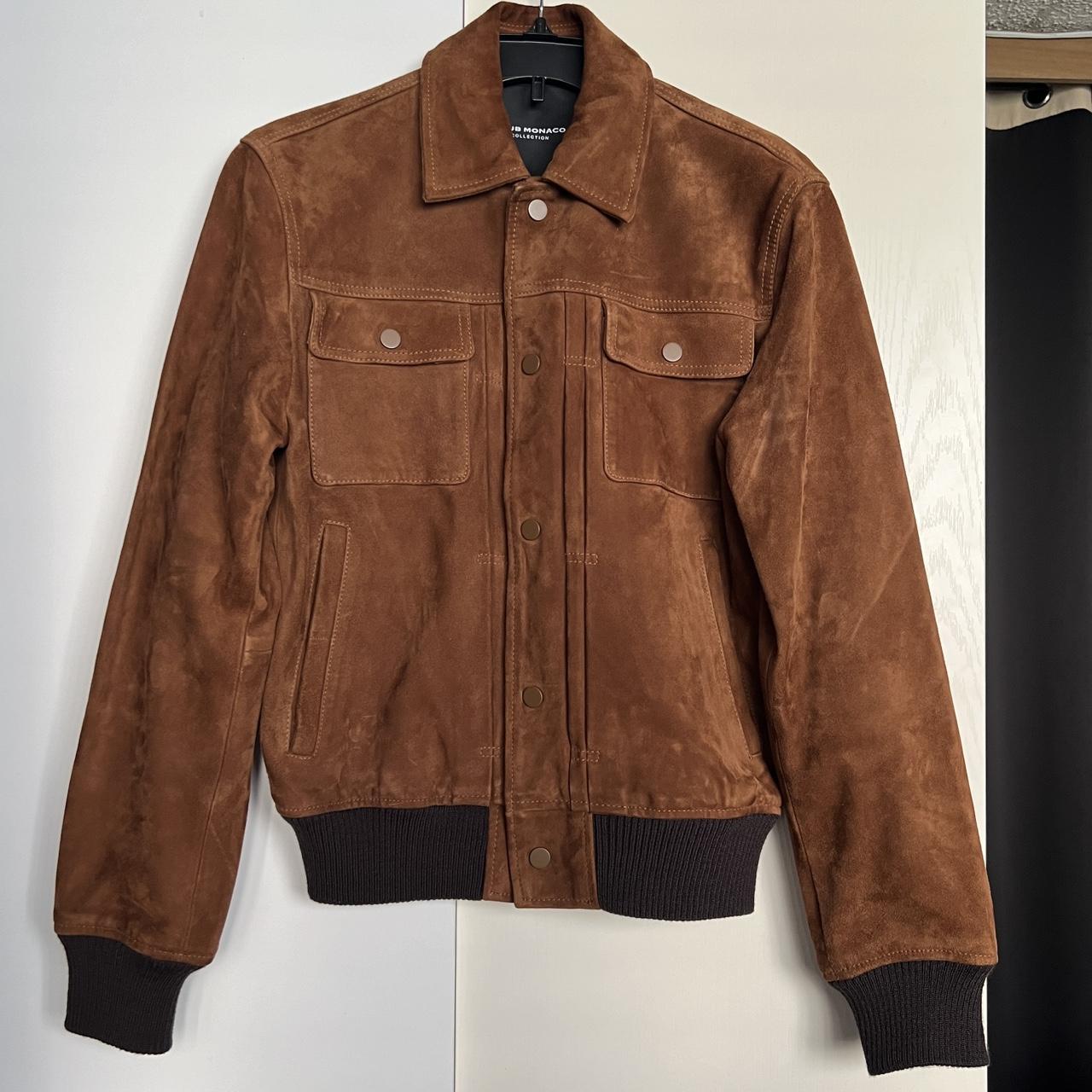 Club monaco suede trucker jacket hotsell