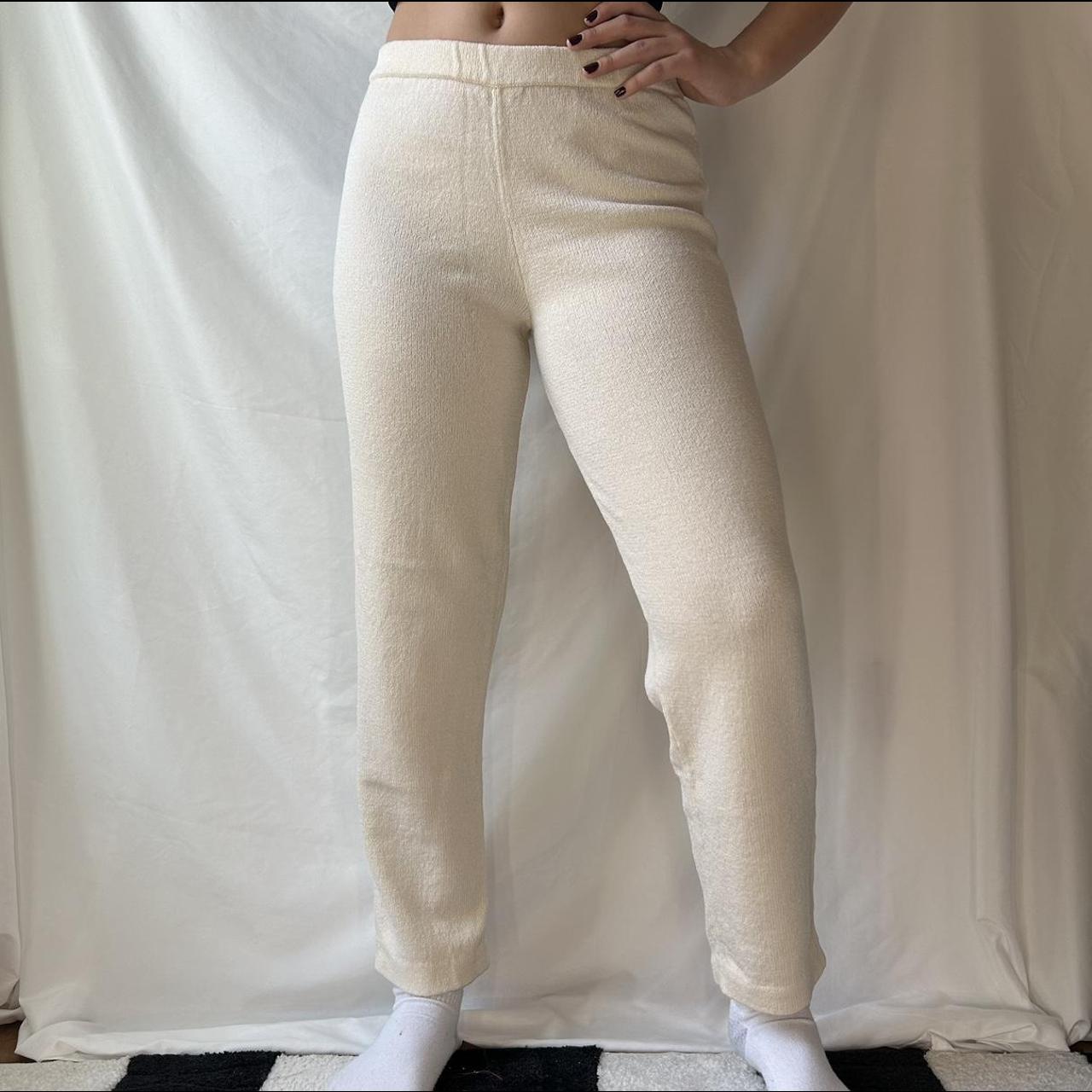 Vintage Cream knit wool pants ! From J.S.S knitwear.... - Depop