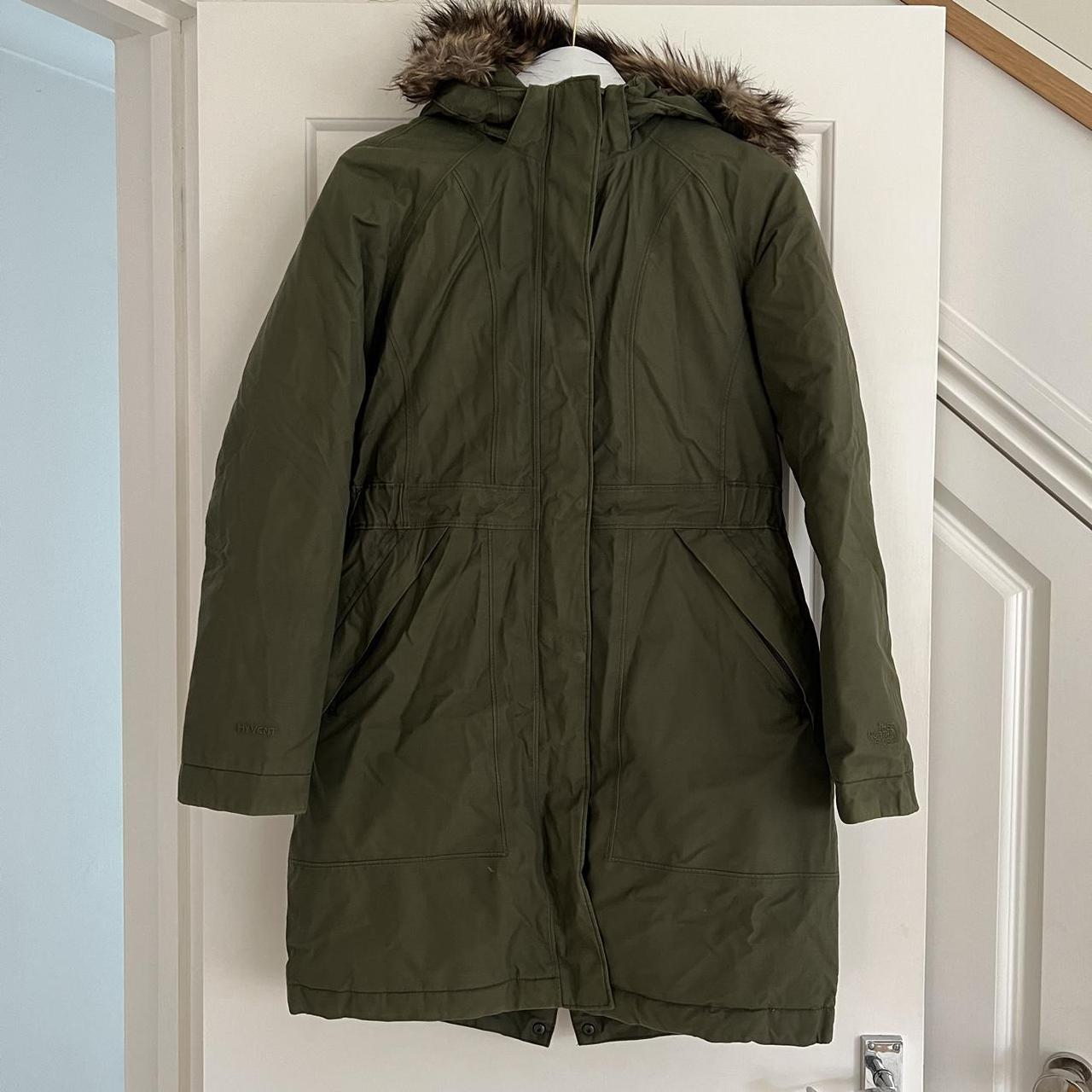 The North Face Women's Khaki and Green Coat | Depop