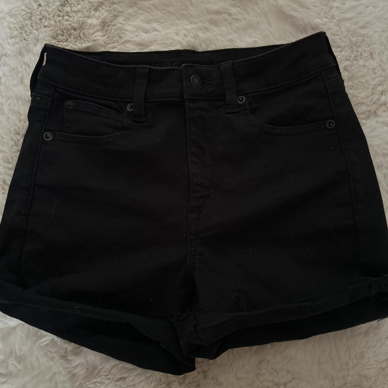 american eagle black jean shorts, perfect for summer... - Depop