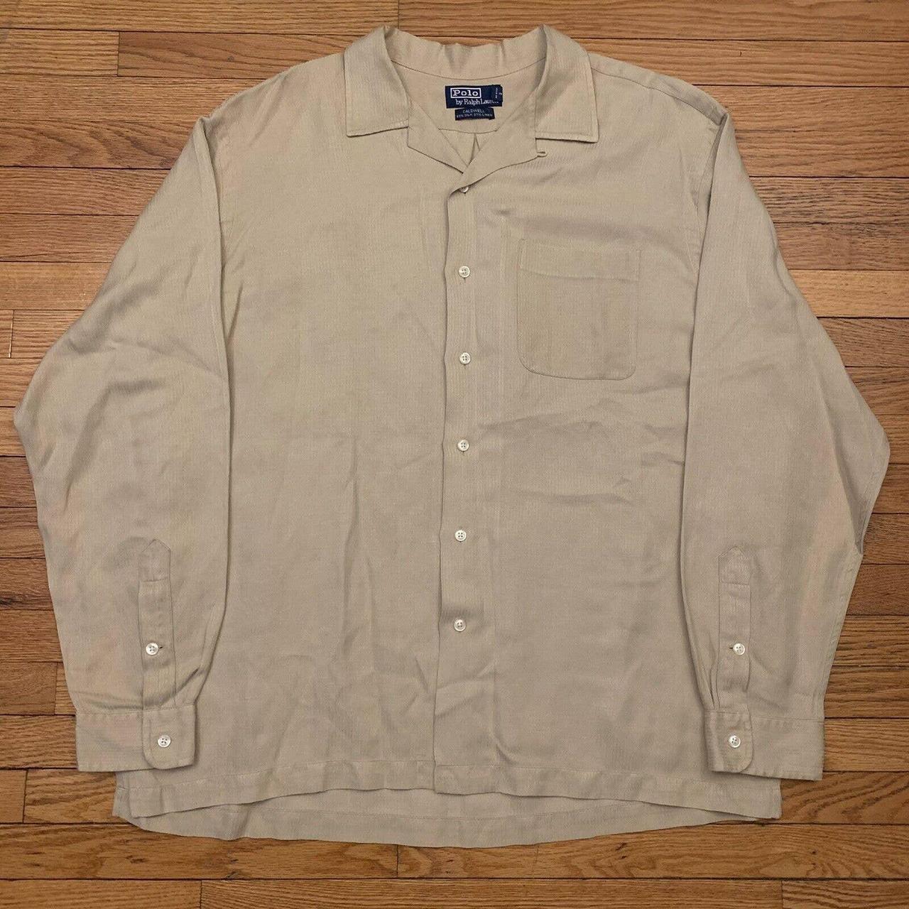 Vintage Polo Ralph Lauren Tan Silk Caldwell... - Depop