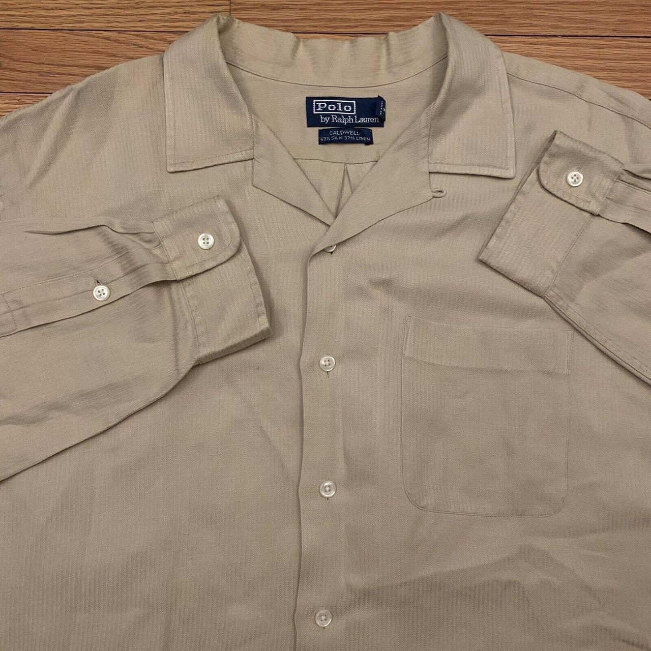 Vintage Polo Ralph Lauren Tan Silk Caldwell... - Depop