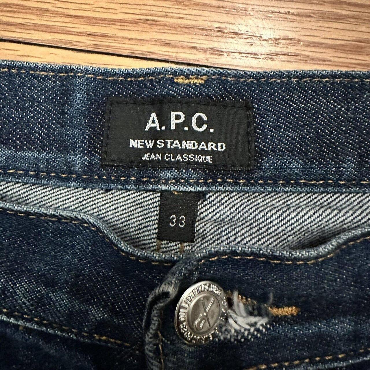 APC New Standard Blue Raw Denim Selvedge Jeans Size... - Depop