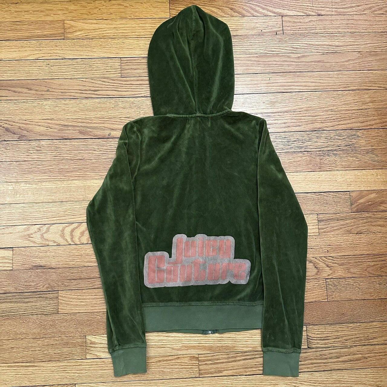 Juicy Couture Velour Green Zip Up Hoodie Size Small... - Depop