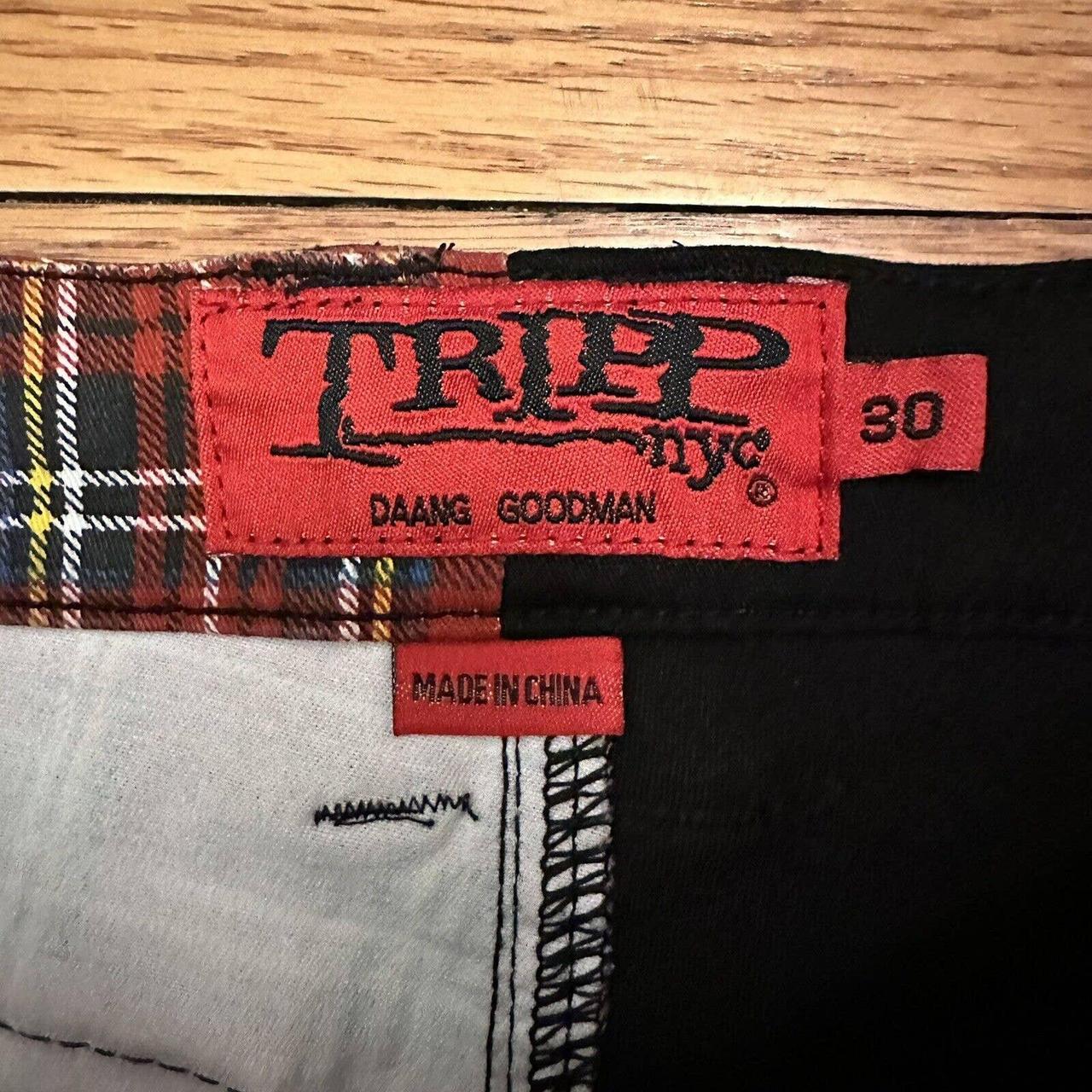 Tripp Nyc Daang Goodman Half Split Plaid Black Pants Depop