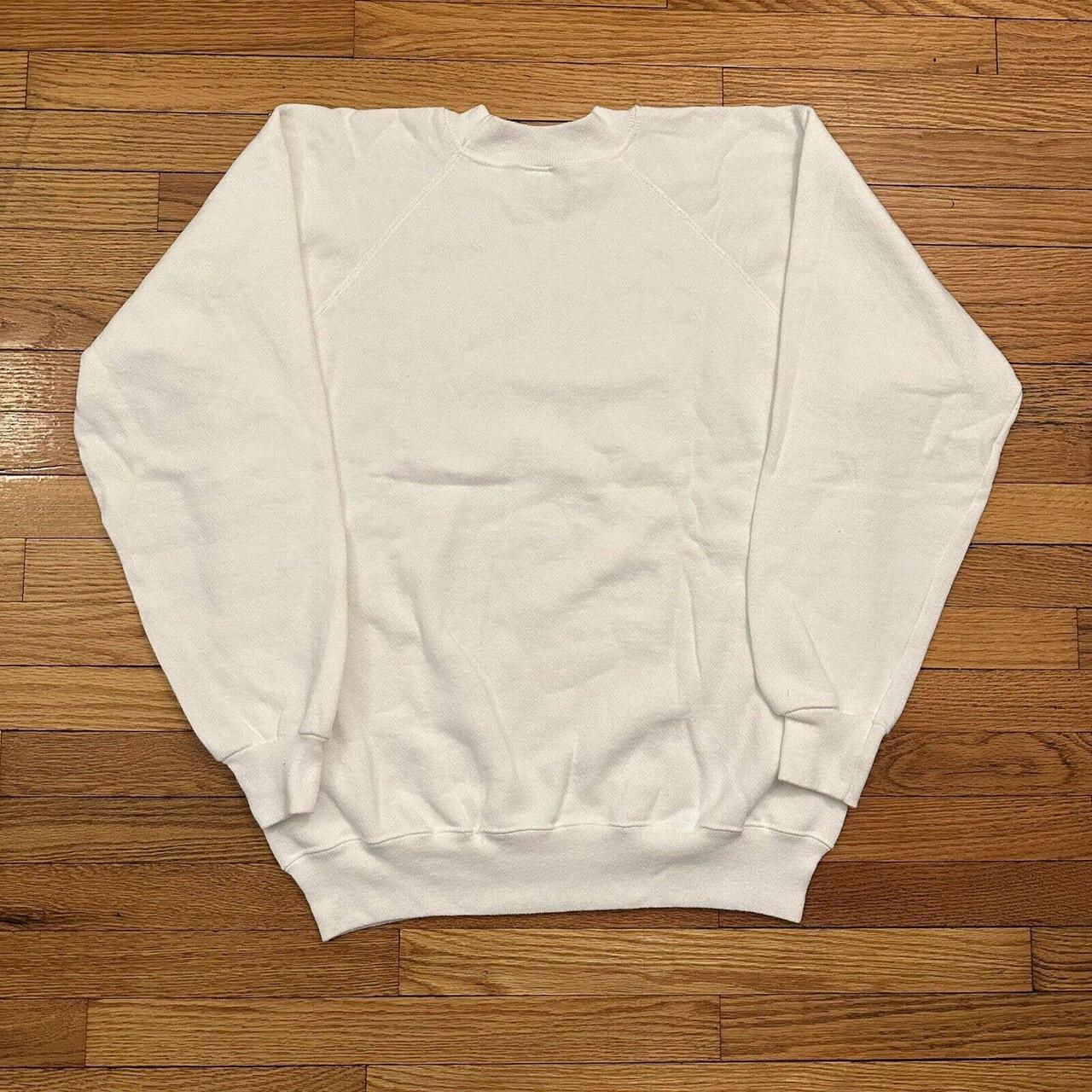 NWOT Vintage 80s Hanes White Blank Sweatshirt Size | Depop