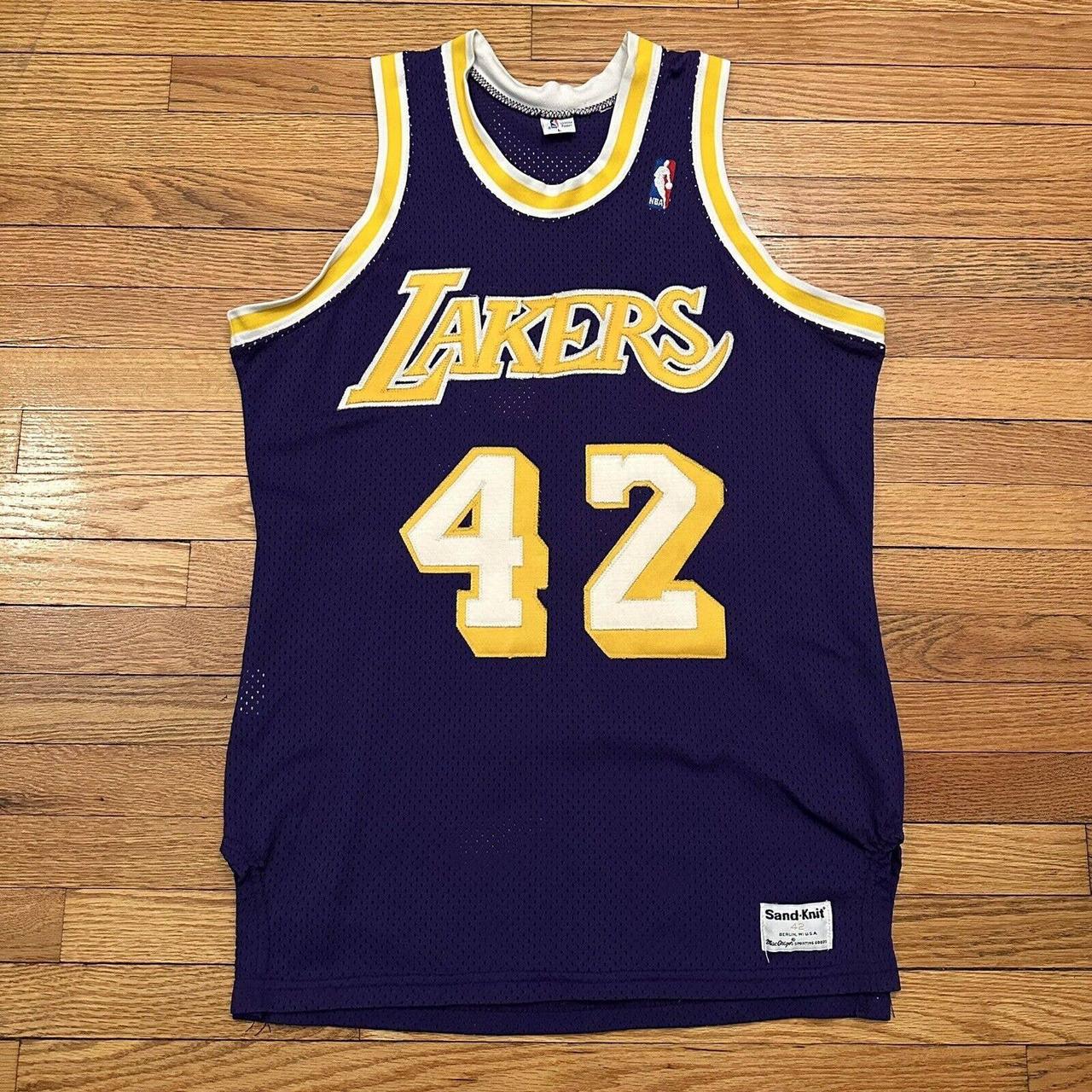 Vintage 80s Sand Knit Los Angeles Lakers James... - Depop