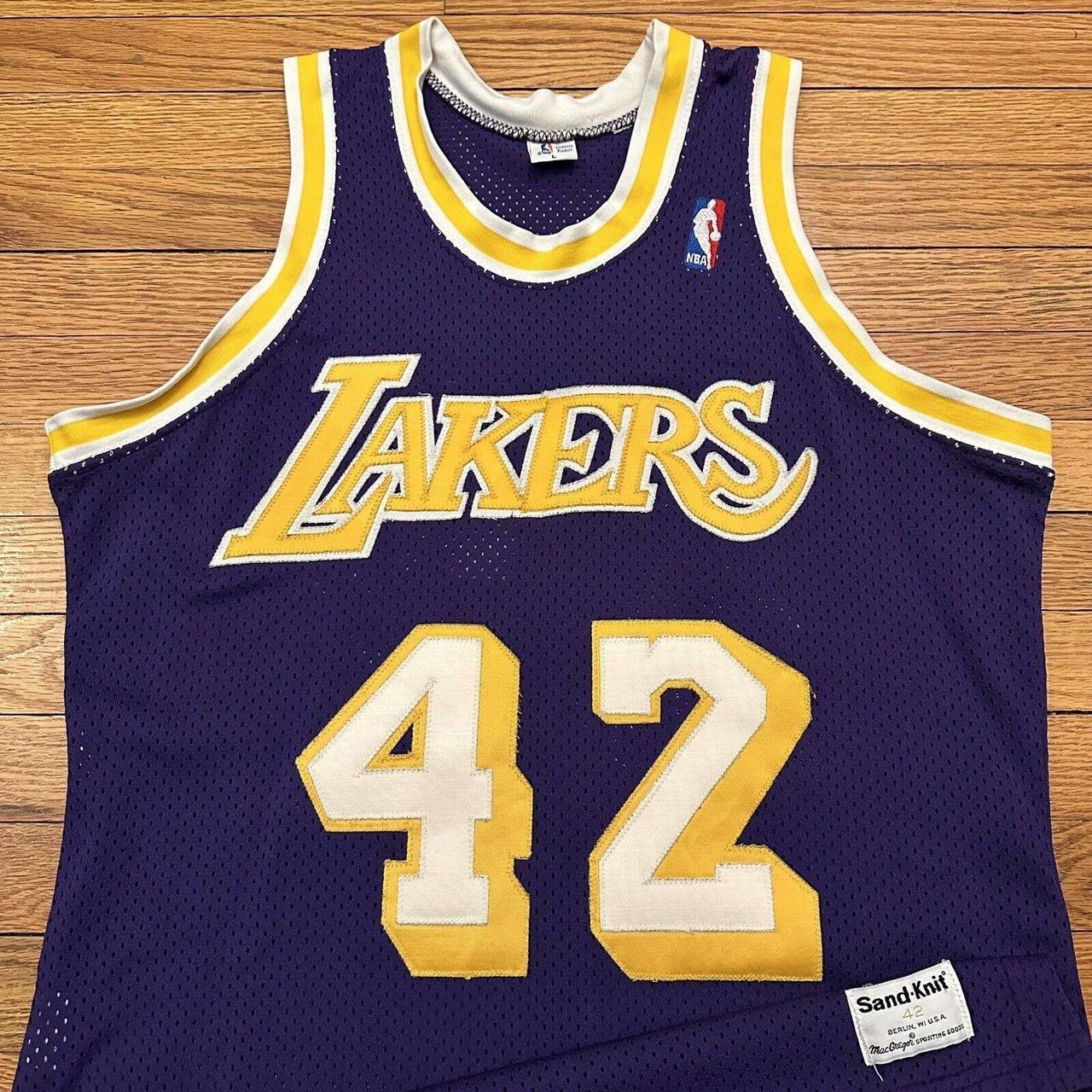 Vintage 80s Sand Knit Los Angeles Lakers James... - Depop