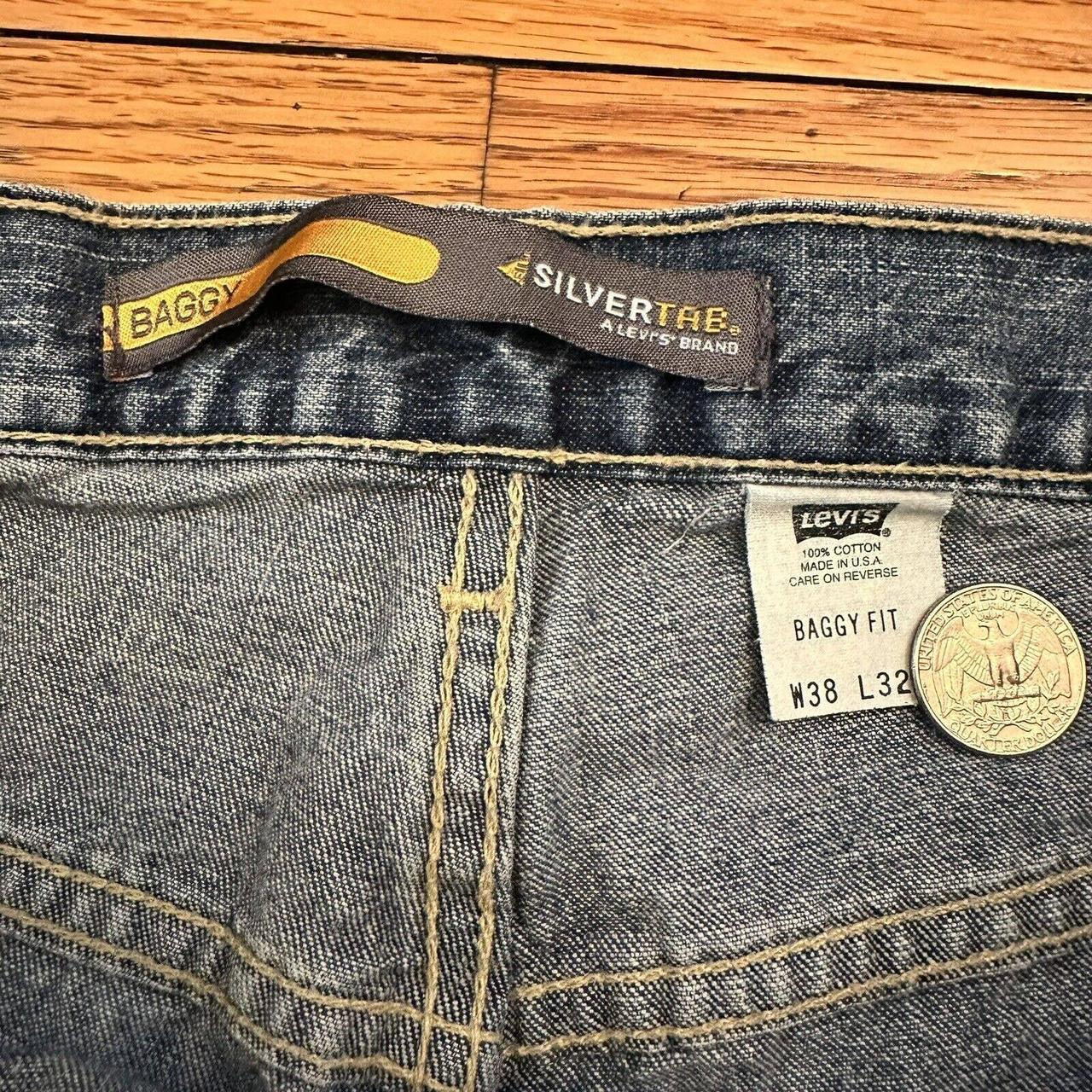 Vintage 90s Levi's Silvertab Blue Baggy Denim Jeans... - Depop