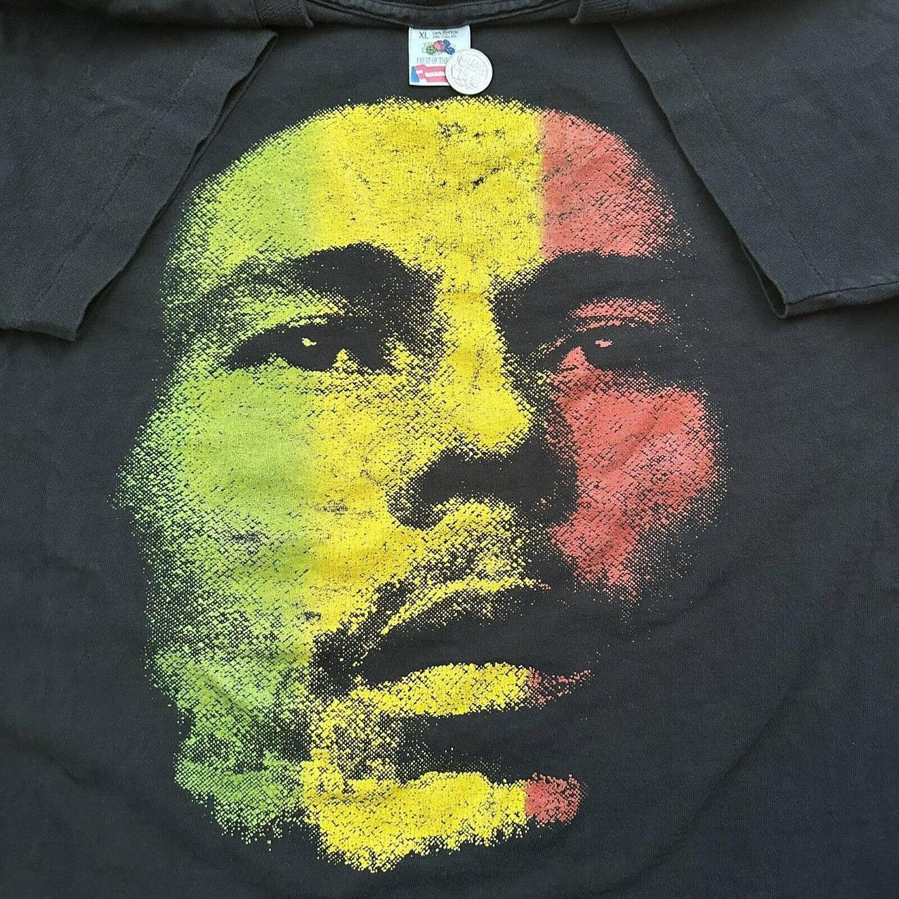 Vintage 90s Bob Marley Big Face Redemption Song Tee... - Depop