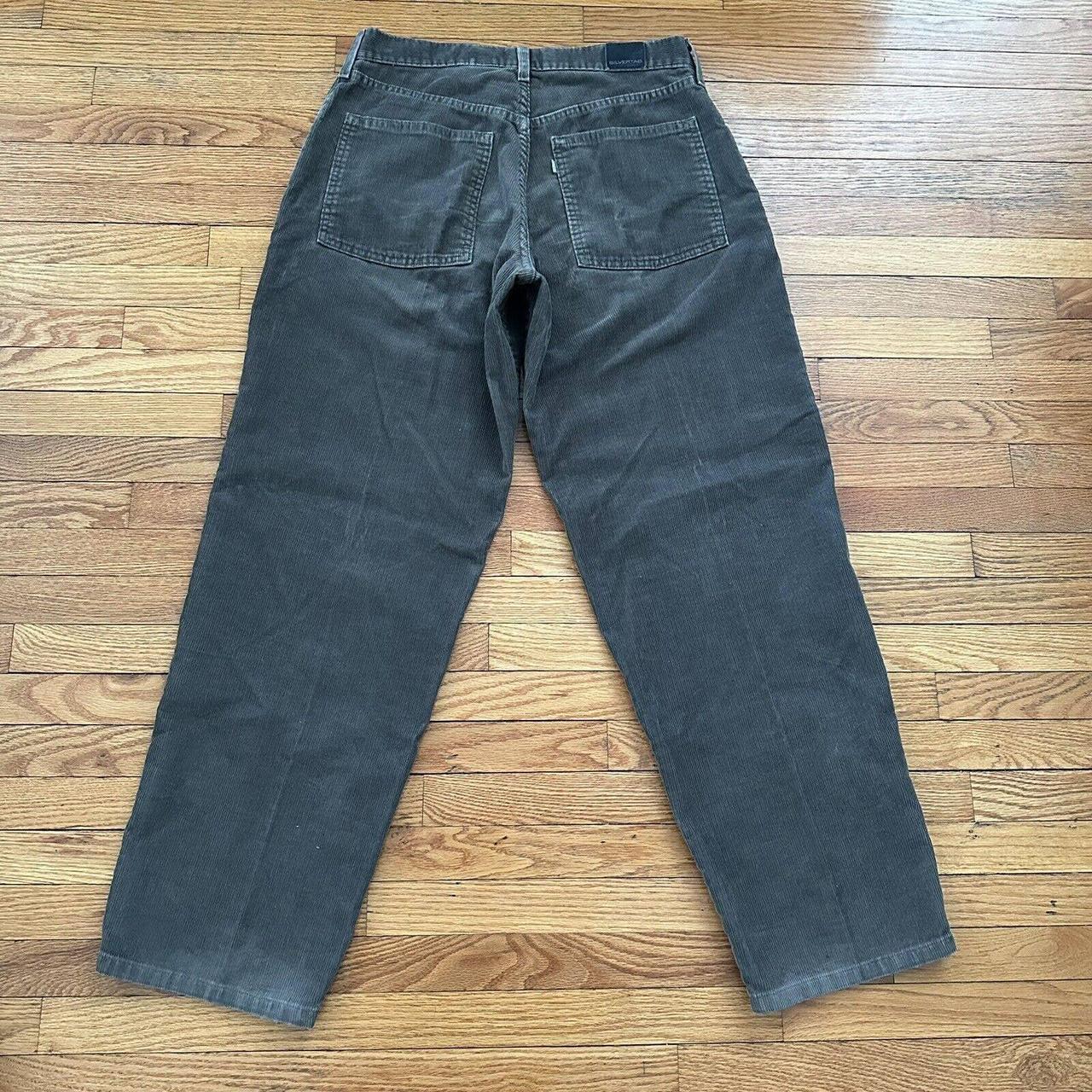 Vintage 90s Levi's Silvertab Gray Baggy Corduroy... - Depop