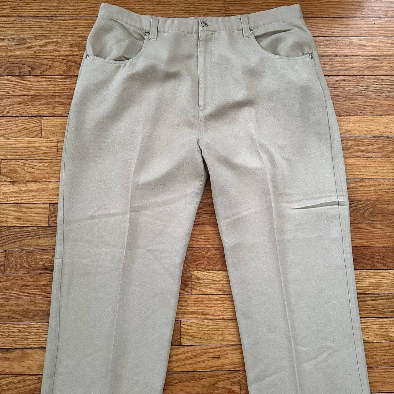 Vintage Anchor Blue Khaki Rayon Work Pants Size... - Depop