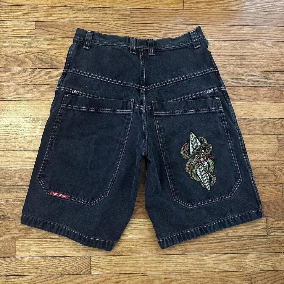 Vintage 90s Y2K Jnco Jeans Black Snake Surf Denim - Depop