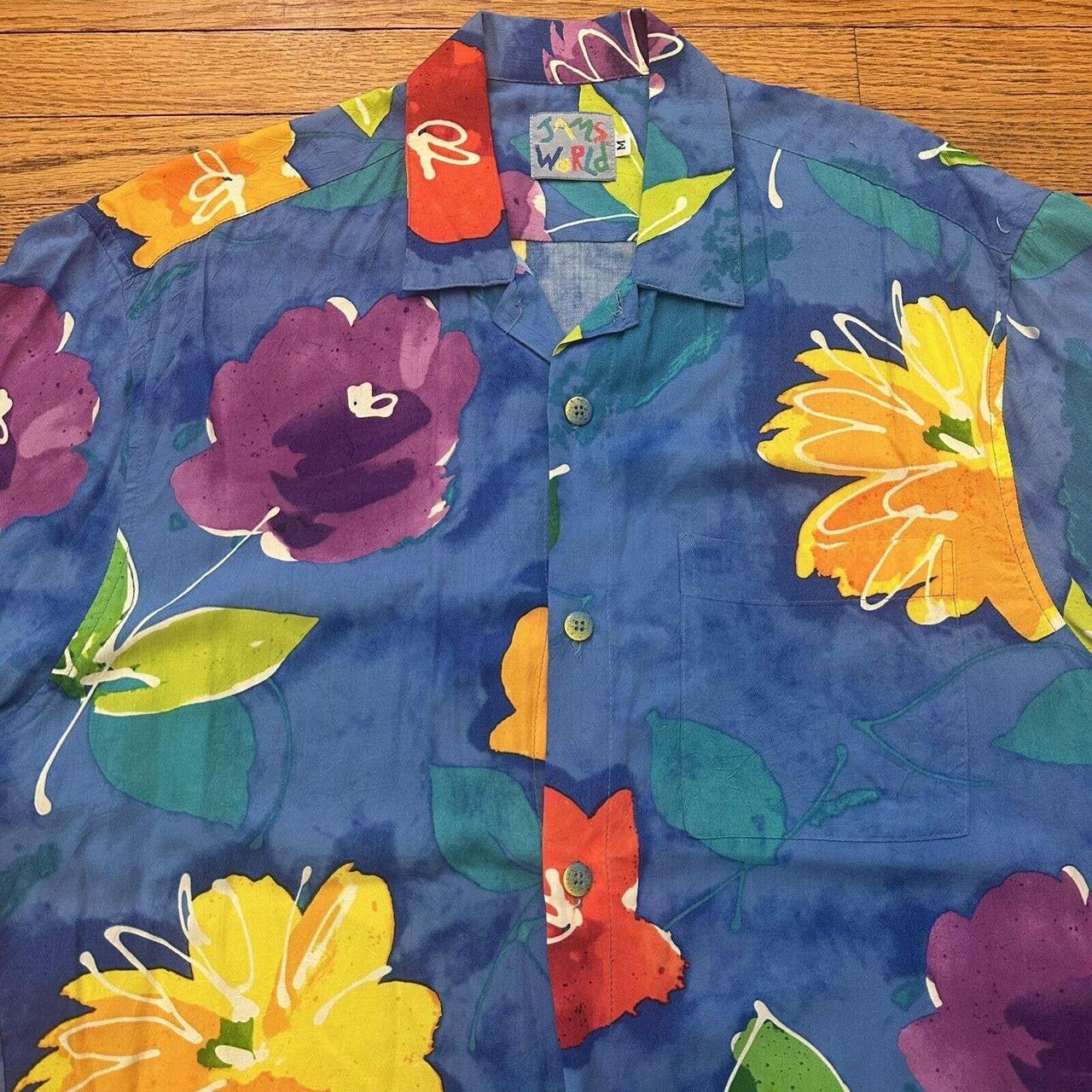 Vintage Jams World Floral Pattern offers Hawaiian Shirt