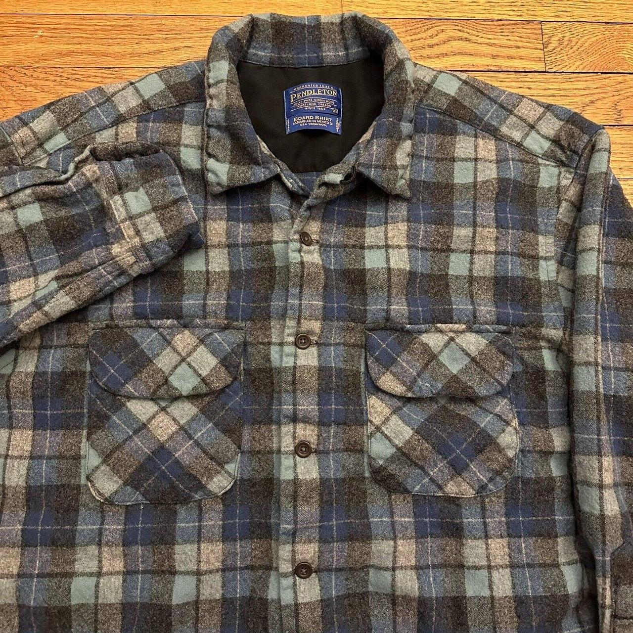 Vintage 60s Pendleton Plaid Wool Board Shirt Medium | Depop