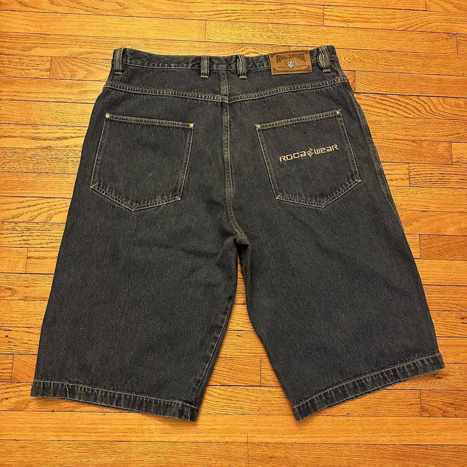 Vintage Y2K Rocawear Baggy Denim Shorts Jorts Size - Depop