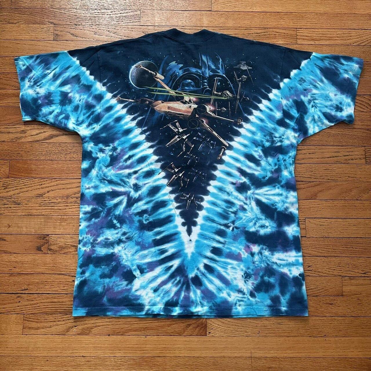 1997 Vintage Star Wars Liquid 2024 Blue Liquid Star Wars Tye Dye T Shirt Men’s XL USA