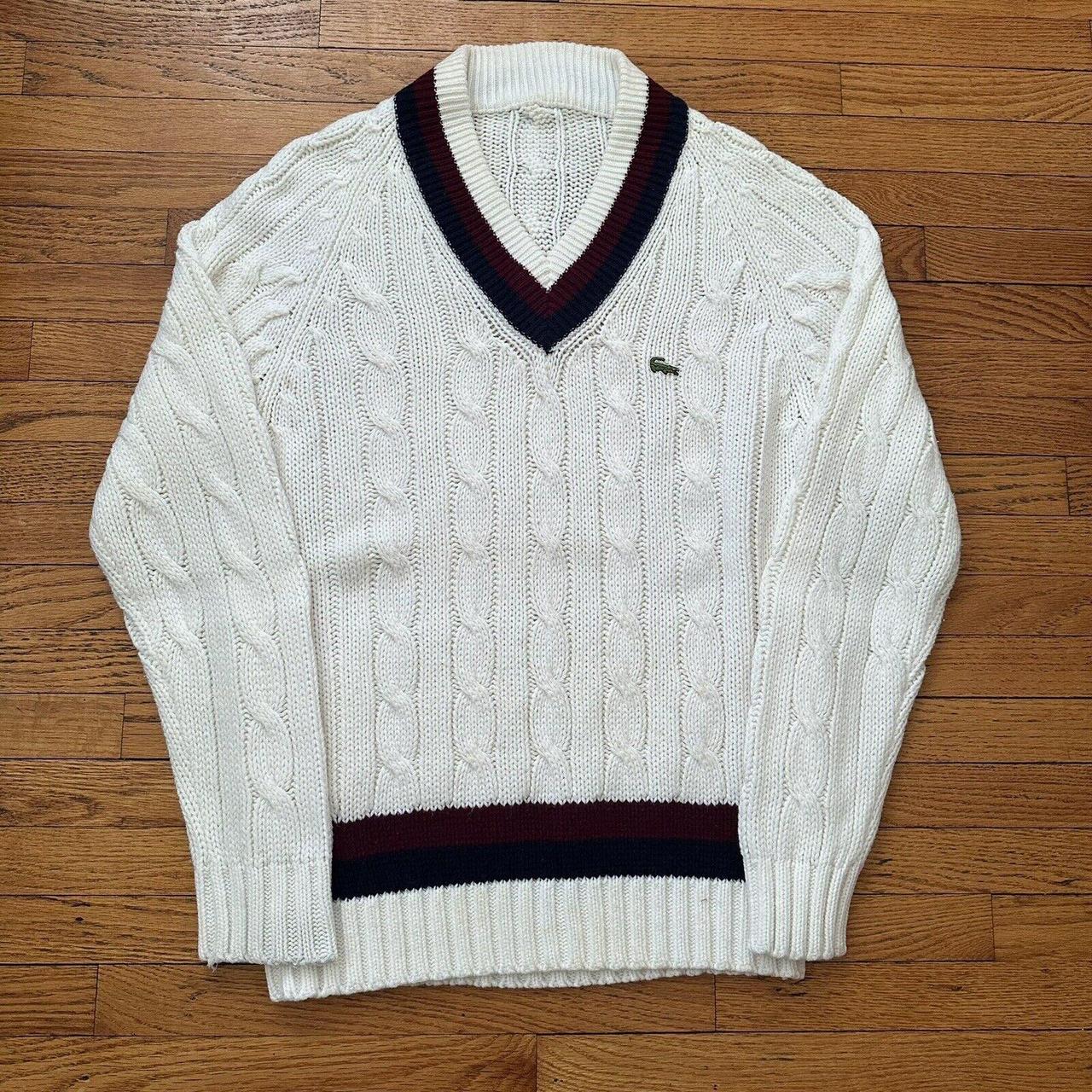 Vintage Lacoste Acrylic White retailer Sweater