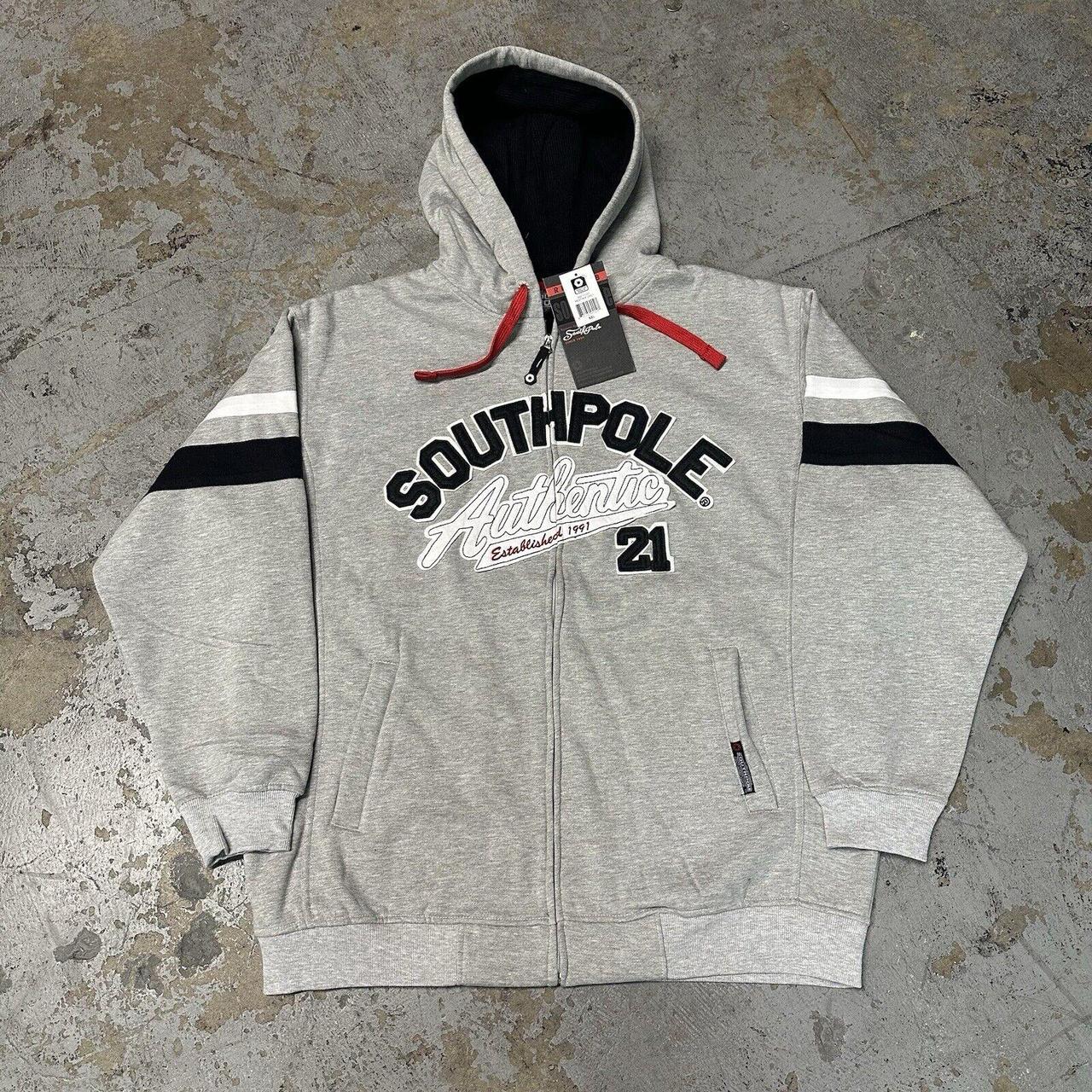 NWT Vintage Y2K Southpole Gray Zip Up Hoodie Large | Depop