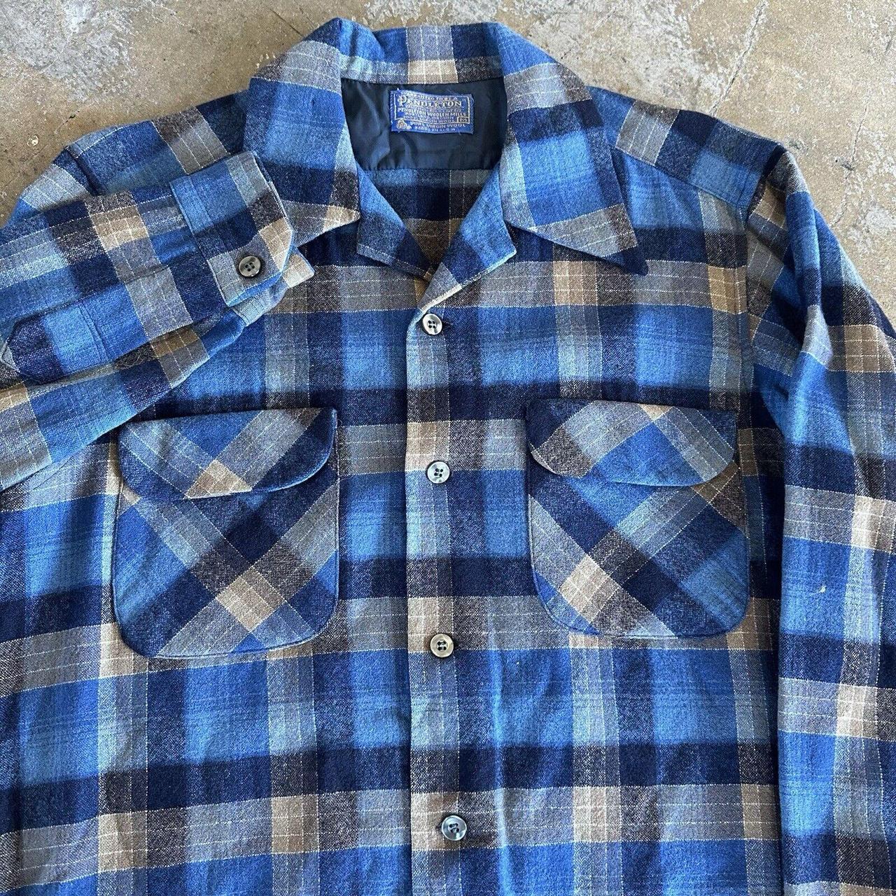 Vintage 60s Pendleton Plaid Wool Board Shirt Medium...