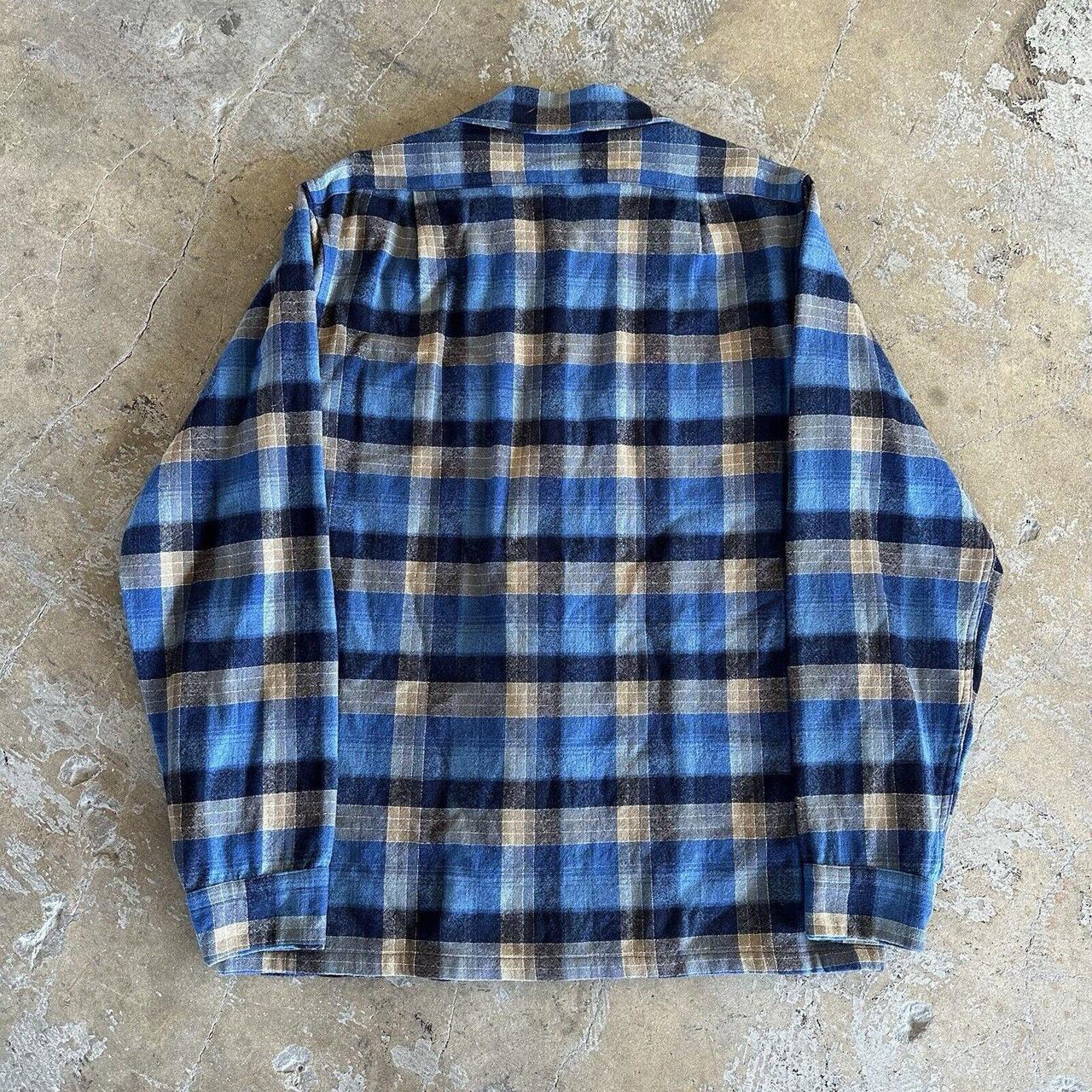 Vintage 60s Pendleton Plaid Wool Board Shirt Medium | Depop