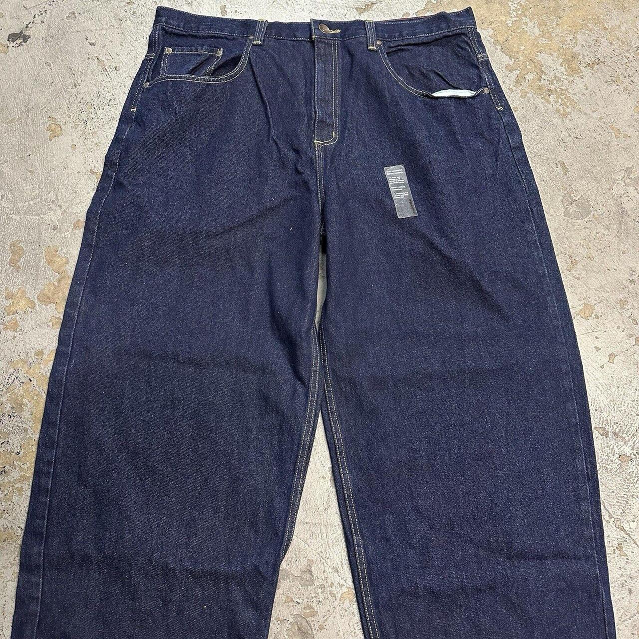 90s anchor blue “BEYOND BAGGY” Pants ANCHOR BLUE Y2K jeans BEYOND BAGGY mens 29x32 faded black